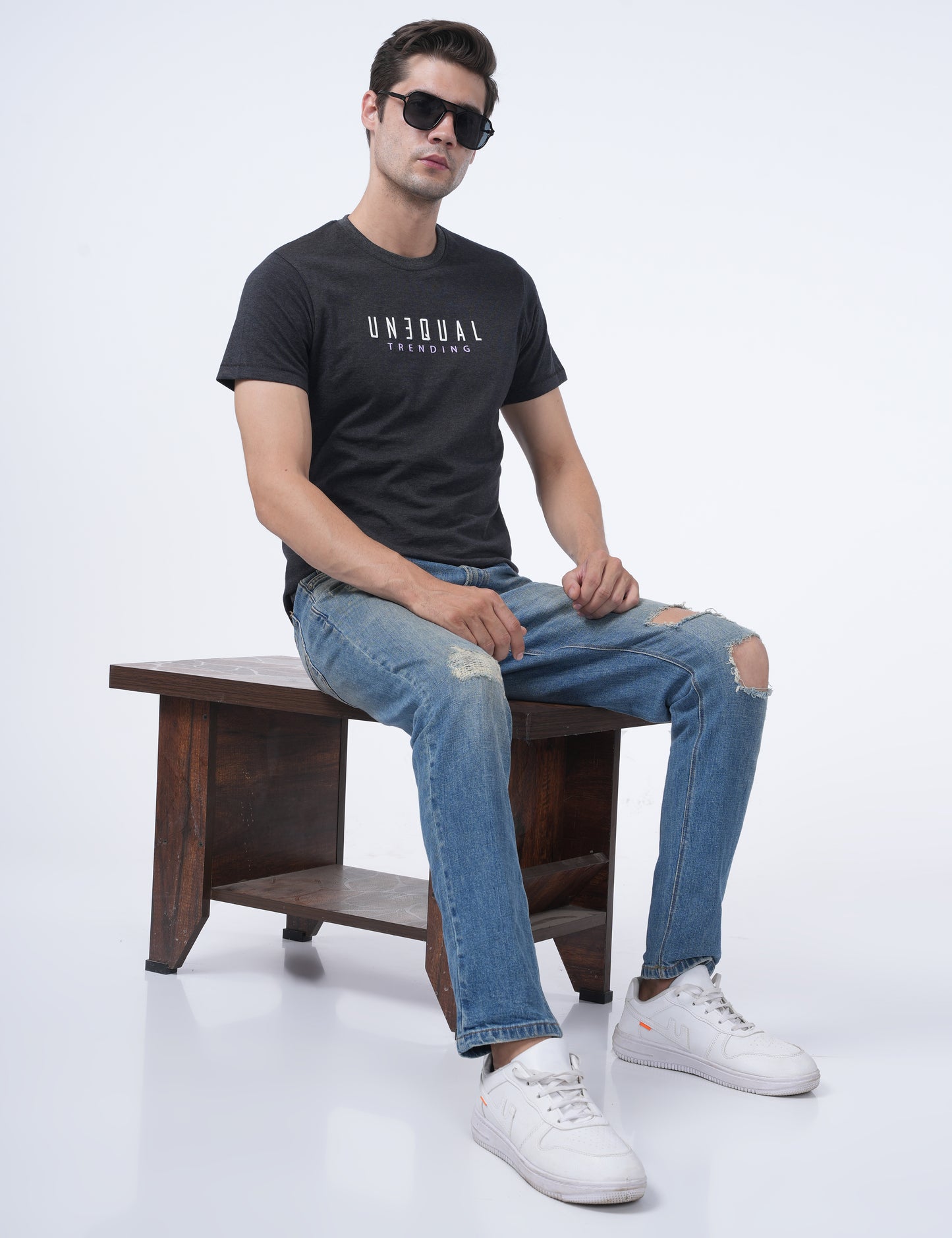 Men T-shirt - Anthra mel - UN005