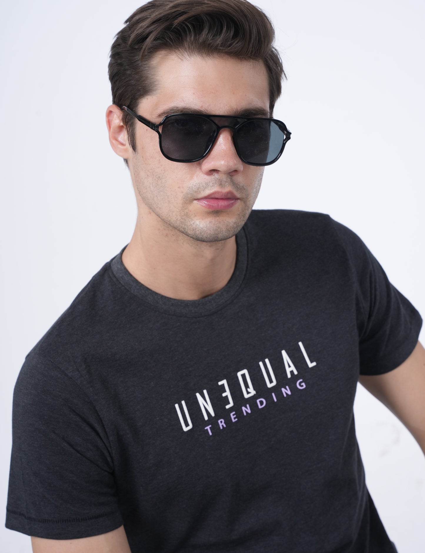 Men T-shirt - Anthra mel - UN005