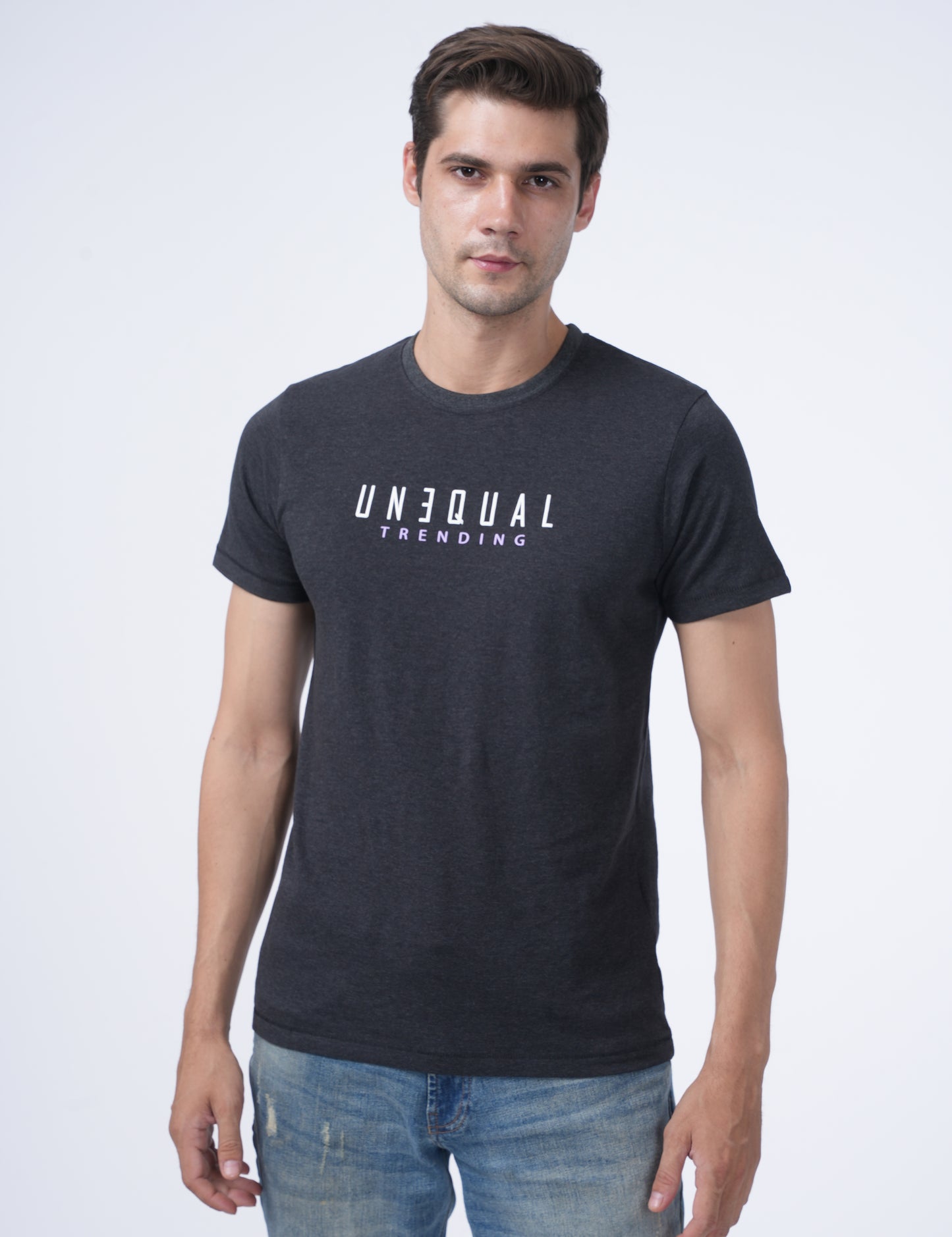 Men T-shirt - Anthra mel - UN005