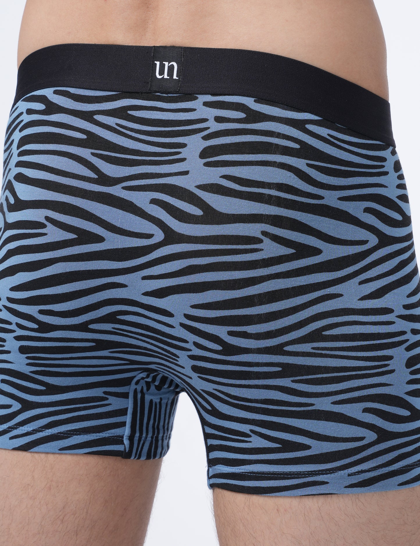 Men Trunks - Blue zebra print - UN025