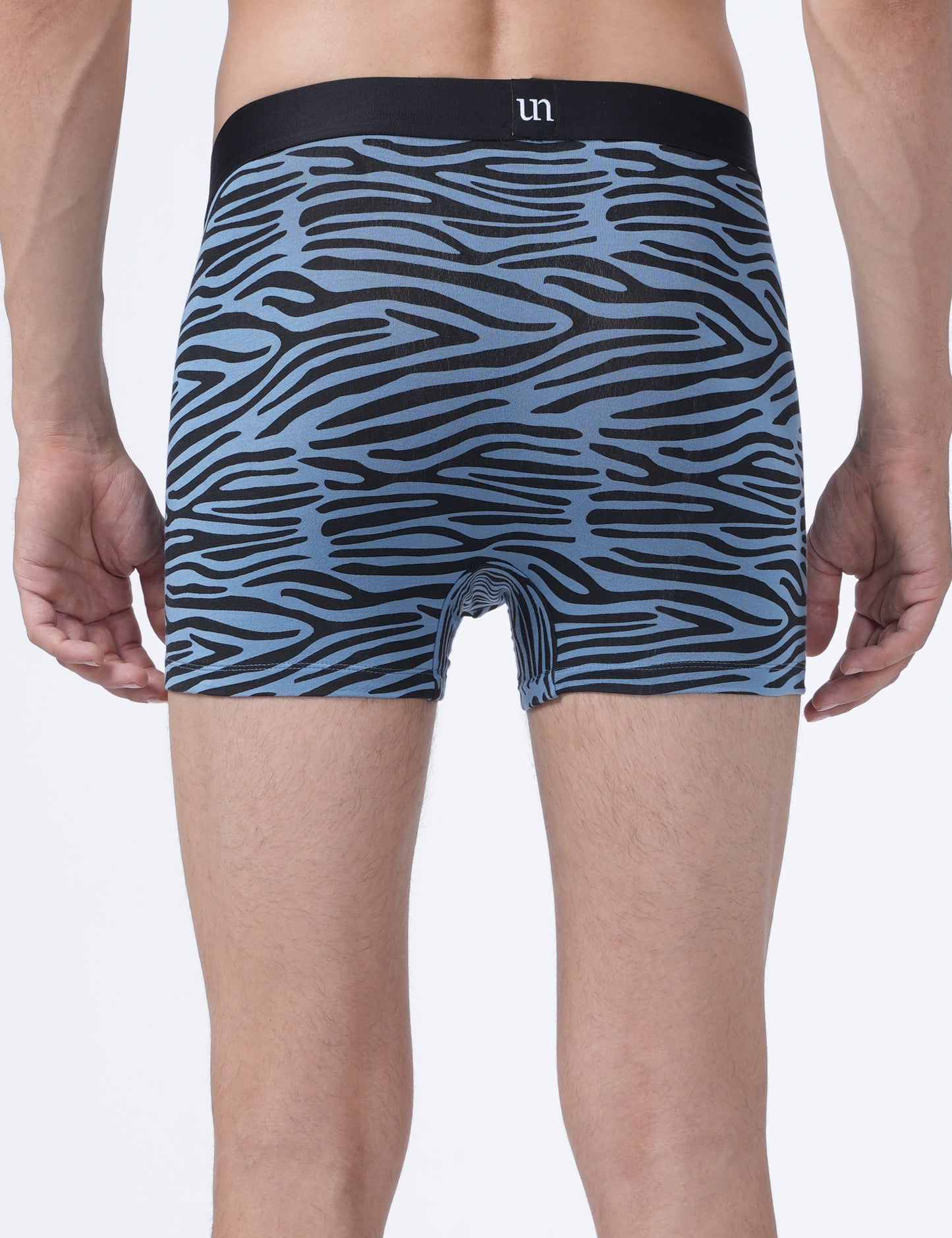 Men Trunks - Blue zebra print - UN025
