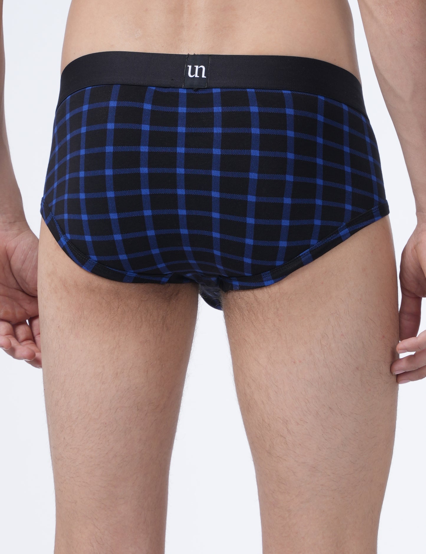 Men Briefs - Blue checked - UN030