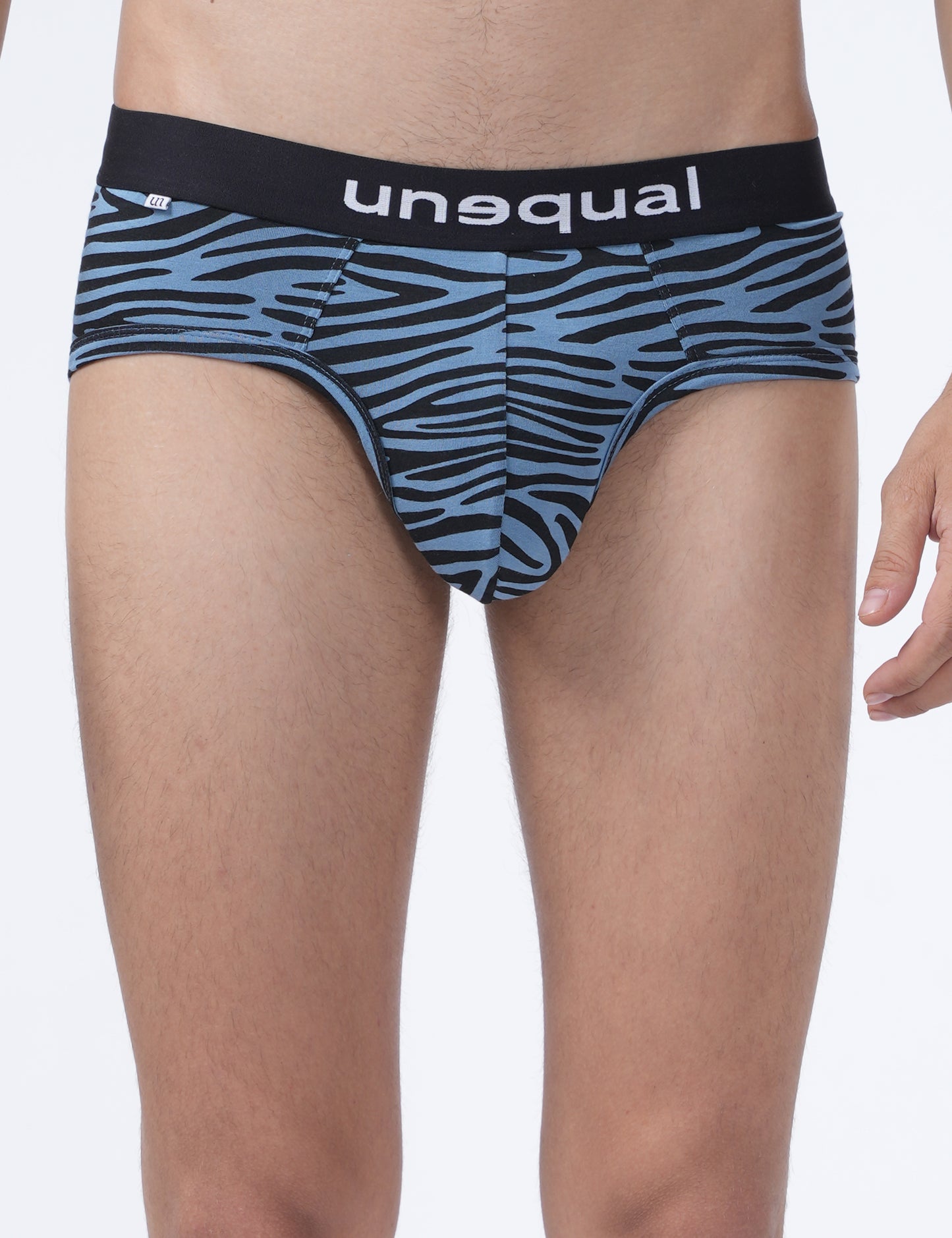 Men Briefs - Blue zebra print - UN031