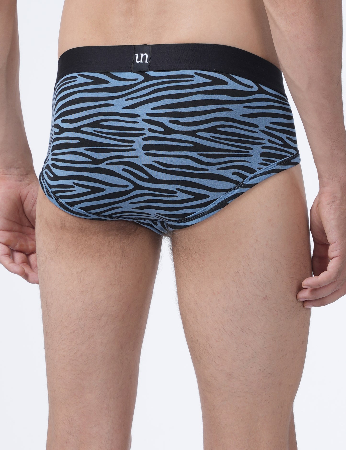 Men Briefs - Blue zebra print - UN031