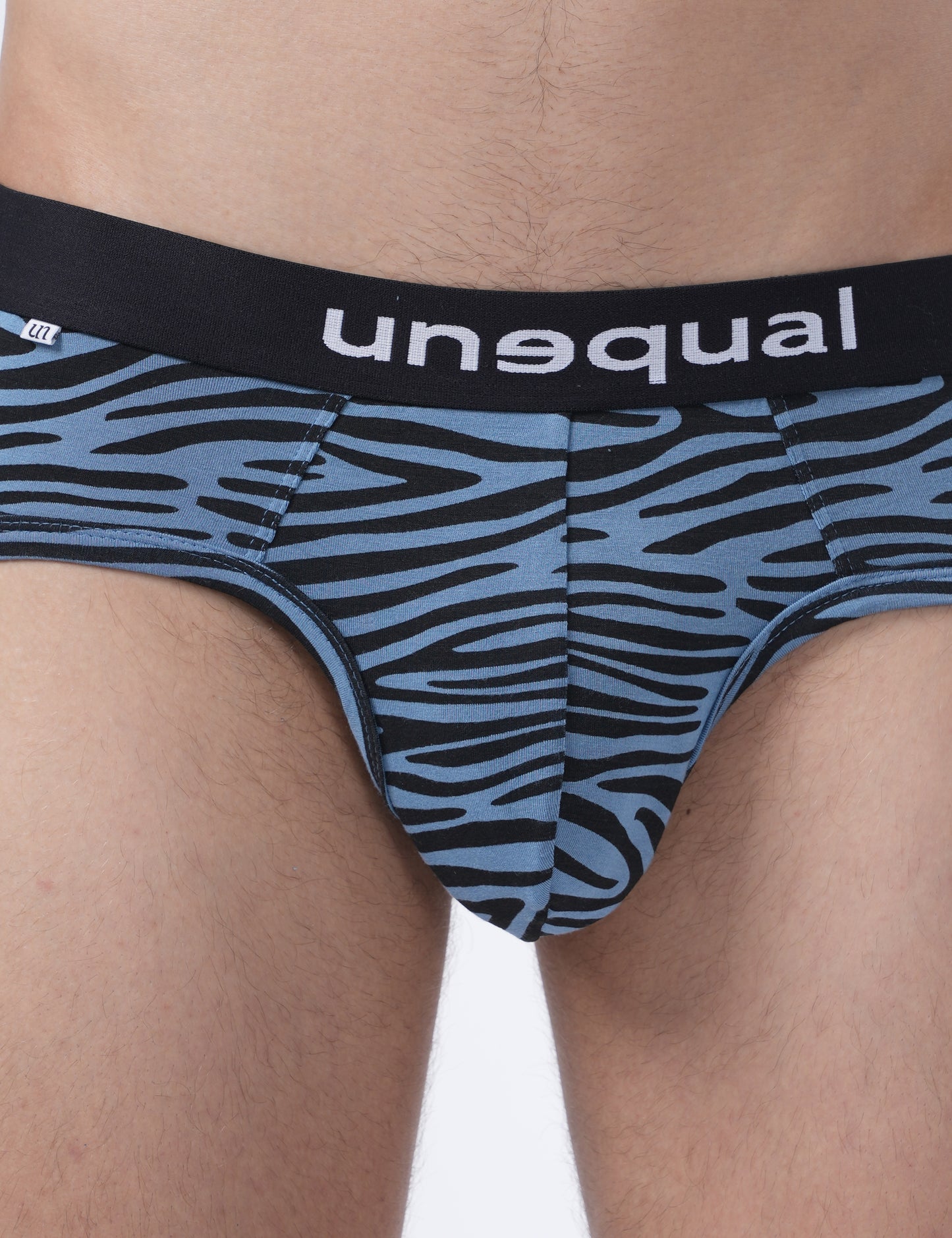 Men Briefs - Blue zebra print - UN031